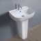 Rectangular White Ceramic Pedestal Sink